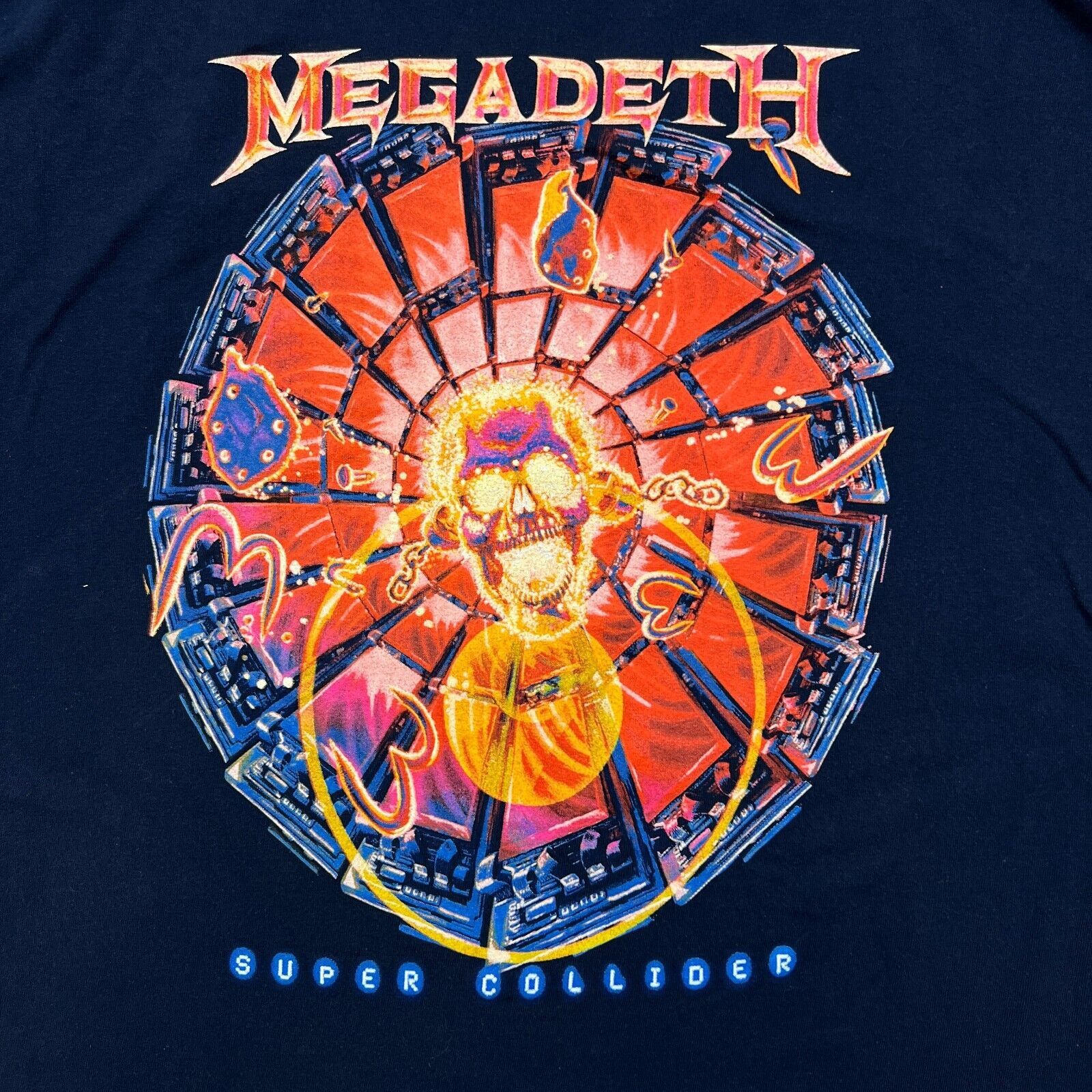 Band Tees × Megadeth × Vintage VTG 2022 Megadeth XL Super Collider Skull Graphic Band Tee Size US XL / EU 56 / 4 - 2 Thumbnail