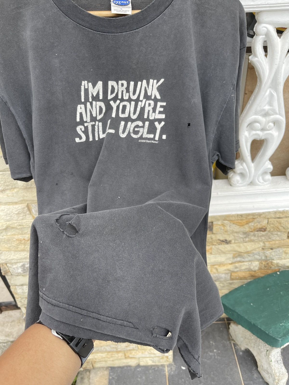 Vintage Rare🔥Vintage 90s THRASHED FADED Don’t Panic Tee Size US L / EU 52-54 / 3 - 2 Thumbnail