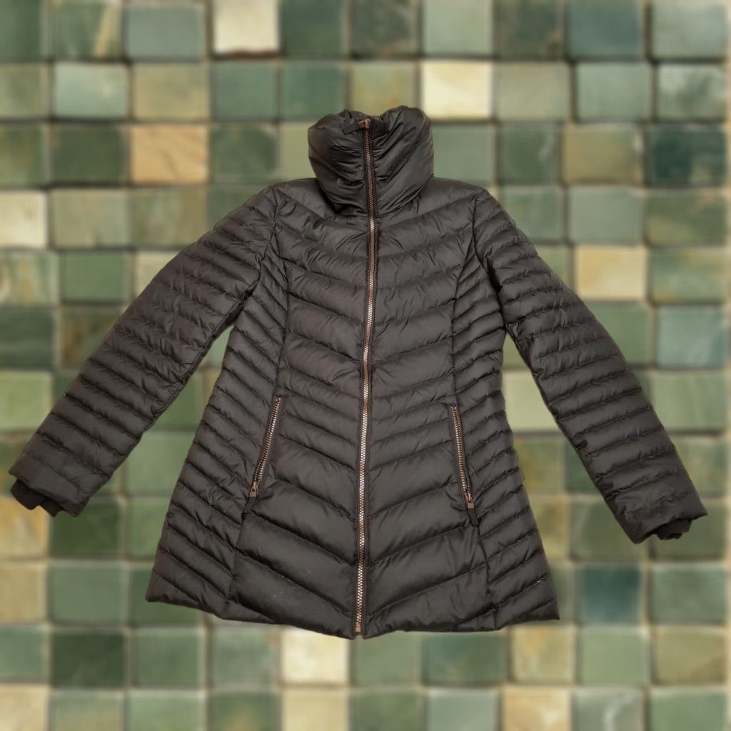 Vintage Sienastudio Puffer Jacket Womens Small Black Down Quilted Insulated Parka Size S / US 4 / IT 40 - 1 Thumbnail