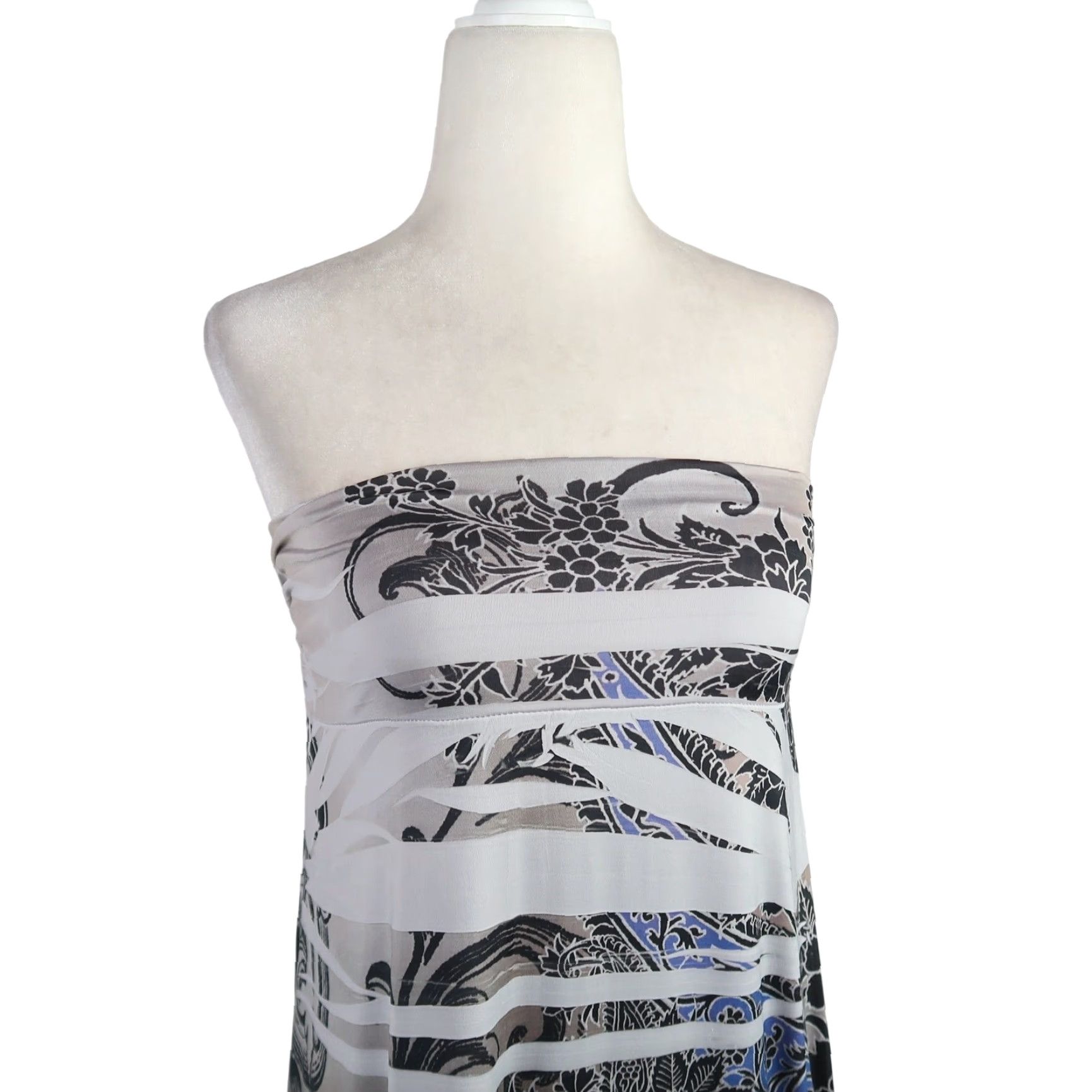 Brandblack VINTAGE MiSomiso Dress Strapless Midi Floral Mandala Gray Black Bohemian Womens M Size M / US 6-8 / IT 42-44 - 2 Thumbnail