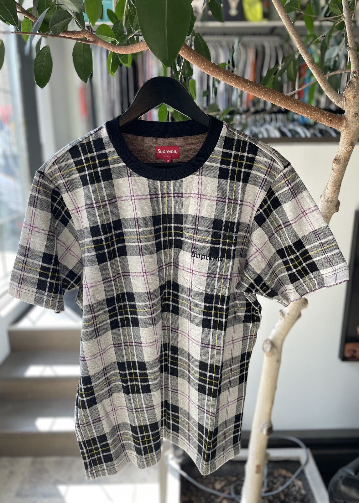 Supreme Supreme Jacquard Tartan Plaid Pocket Tee Size US M / EU 48-50 / 2 - 2 Thumbnail