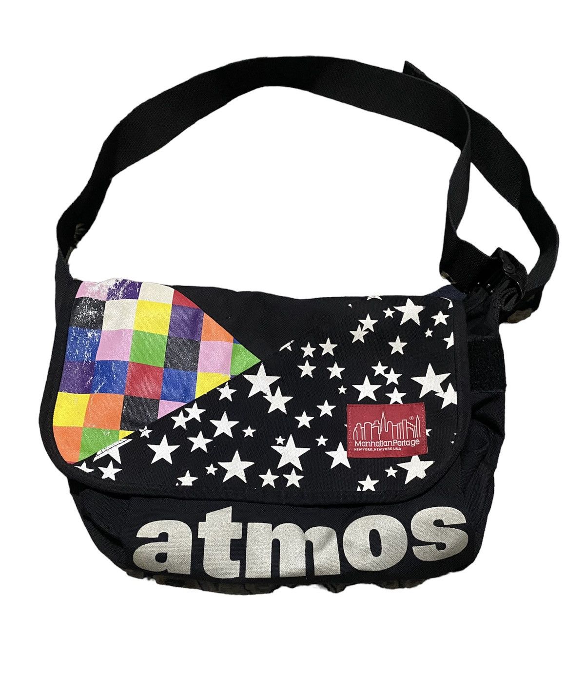 image of Atmos X Manhattan Portage Star Sling Messenger Bag in Black, Men's