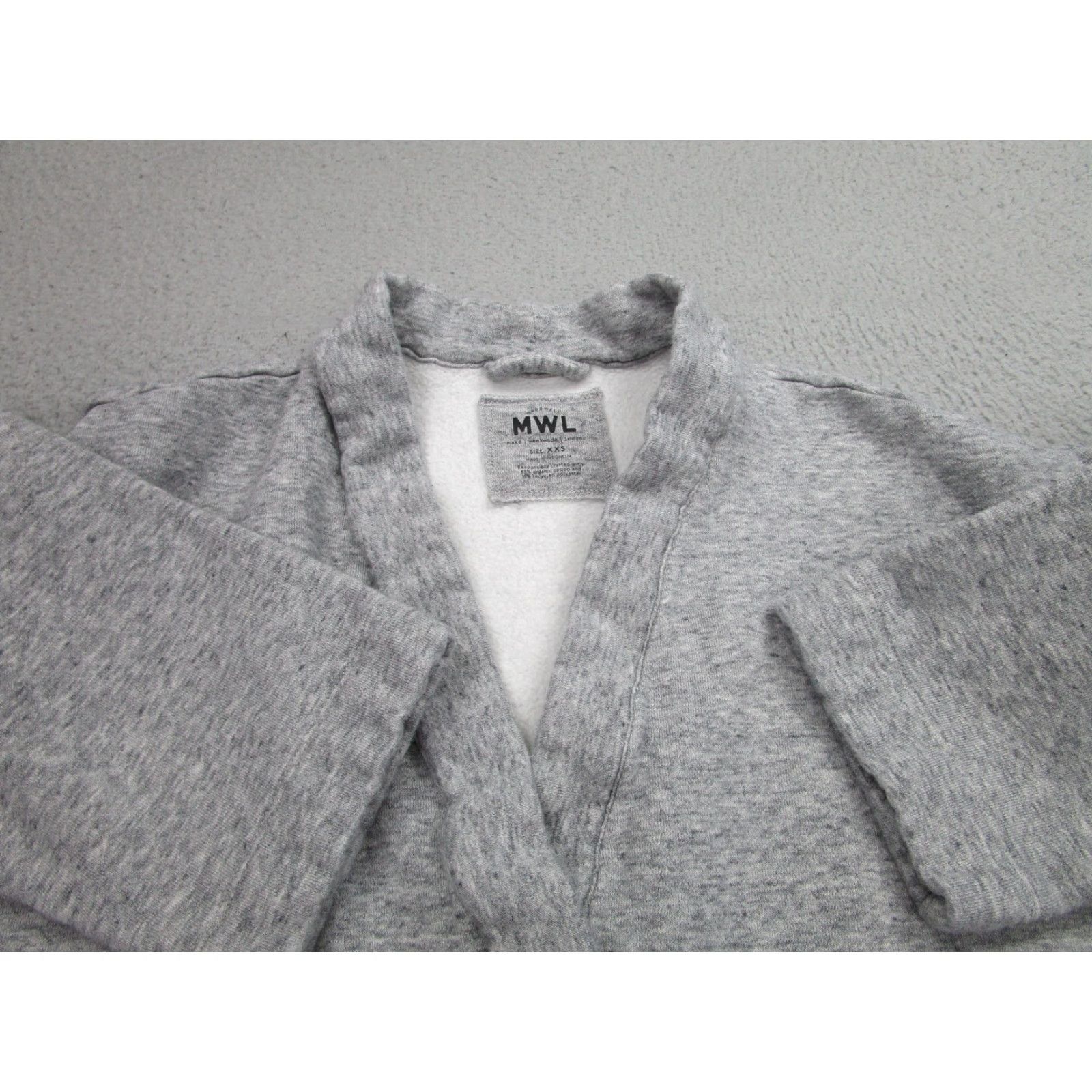 Madewell Madewell MWL Cardigan XXS Women Open Front Gray Organic Cotton Recycled Blend Knit Sweater Solid Casual Travel Size XXS / US 00 / IT 34 - 2 Thumbnail