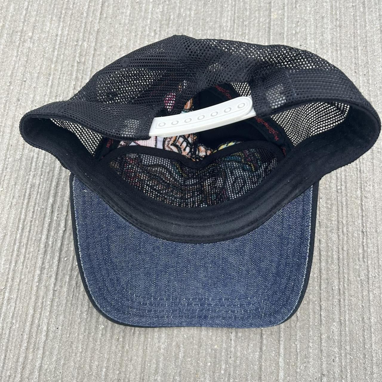 Ed Hardy TWO Ed Hardy Embroidery Skull Trucker Cap Size ONE SIZE - 6 Thumbnail