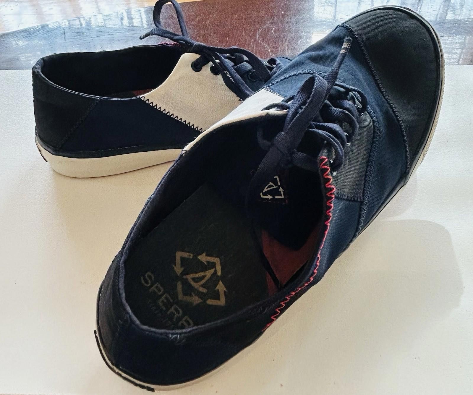 Sperry Sperry Shoes Mens 12 Captain CVO Sneakers White Blue Canvas Size US 9 / EU 42 - 2 Thumbnail