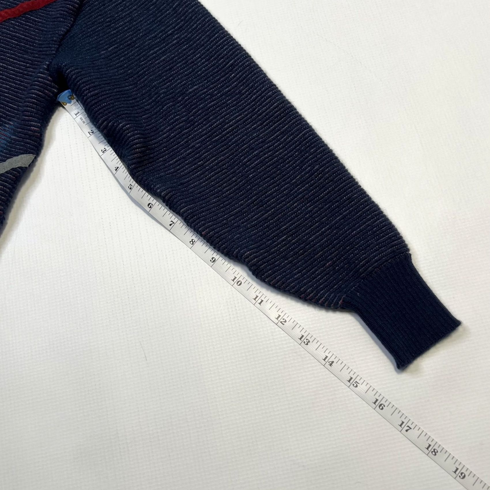 Vintage VINTAGE St Croix Sweater Mens L Blue Red Wool V-Neck Geometric 90s Size US L / EU 52-54 / 3 - 8 Thumbnail
