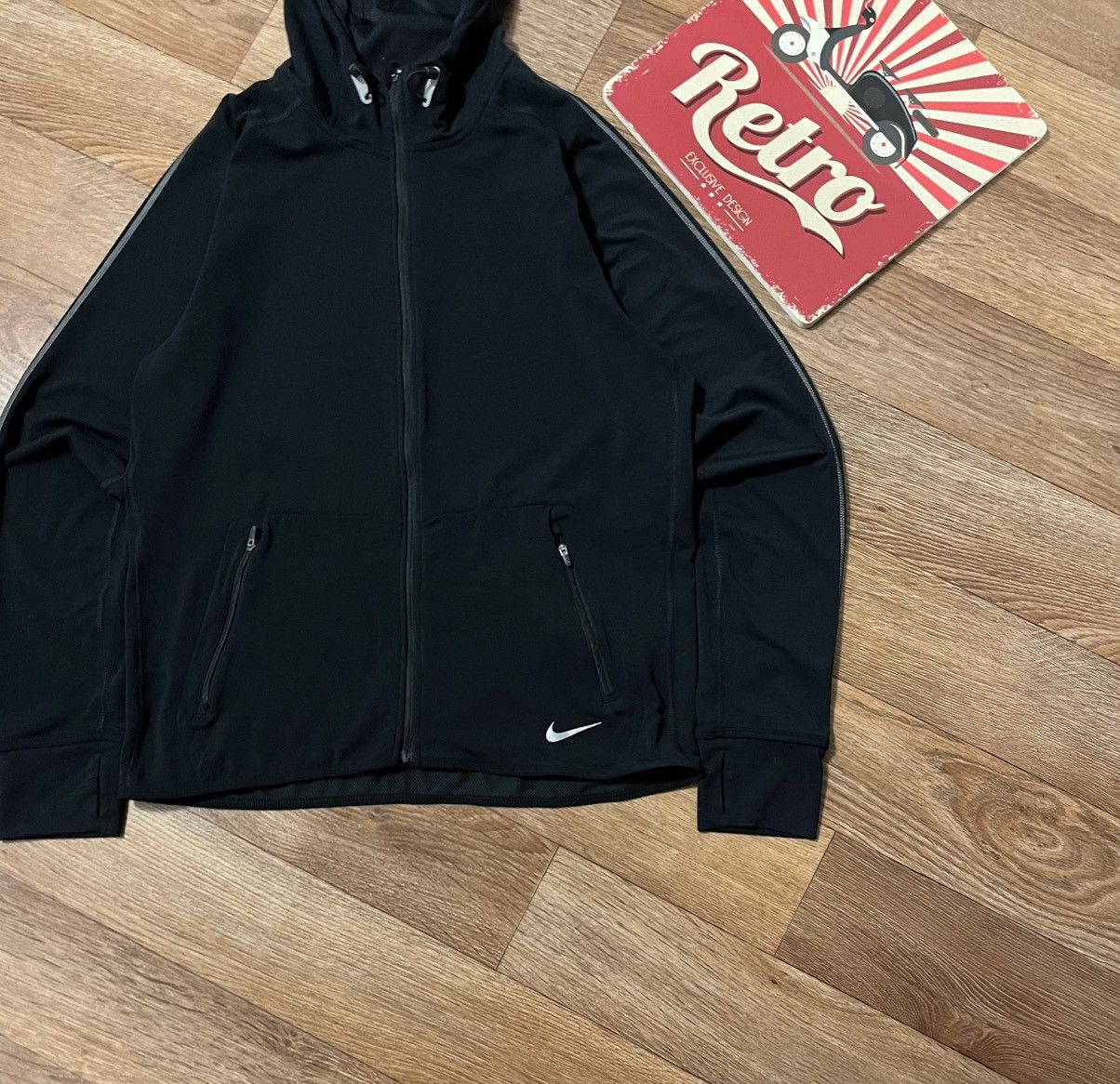Nike Nike Dri-Fit Mini Logo Swoosh Zip Up Hoodie Size US L / EU 52-54 / 3 - 3 Thumbnail