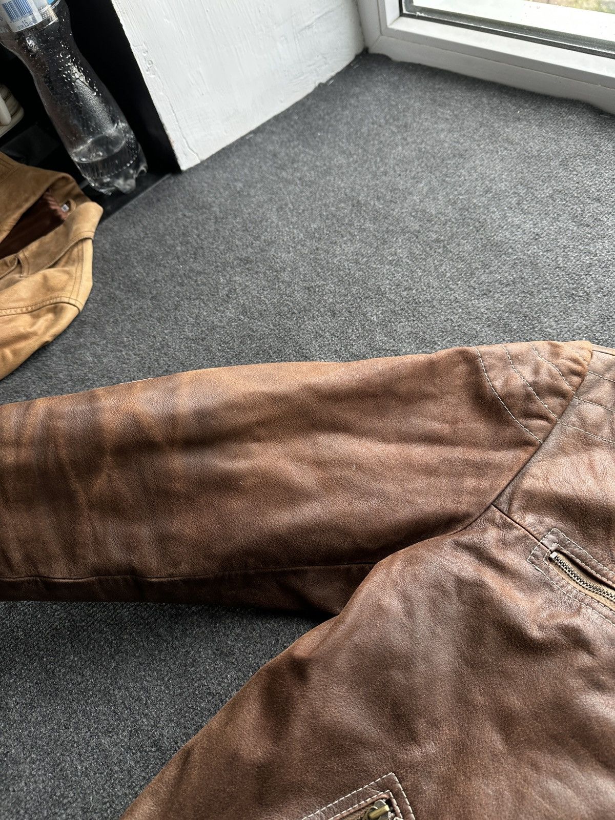 Other 🚨VNTG LEATHER JACKET AVANT GARDE WESTERN BROWN MOTO Size US M / EU 48-50 / 2 - 9 Thumbnail