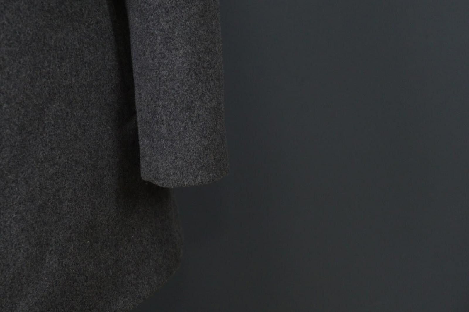 Designer Claudie Pierlot Gray Wool Cashmere Collar Basic Coat Size 38 Size M / US 6-8 / IT 42-44 - 4 Thumbnail