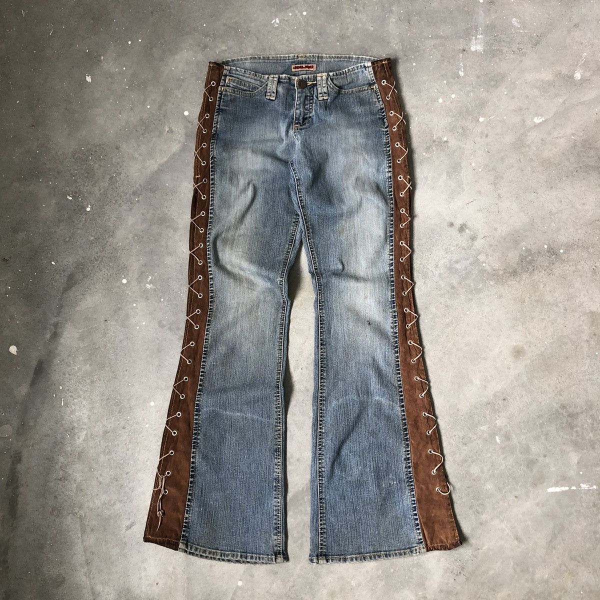 Hysteric Glamour × Japanese Brand Vintage JouJou Flare Japanese Brand distressed jean 🍒 Size US 31 - 1 Thumbnail
