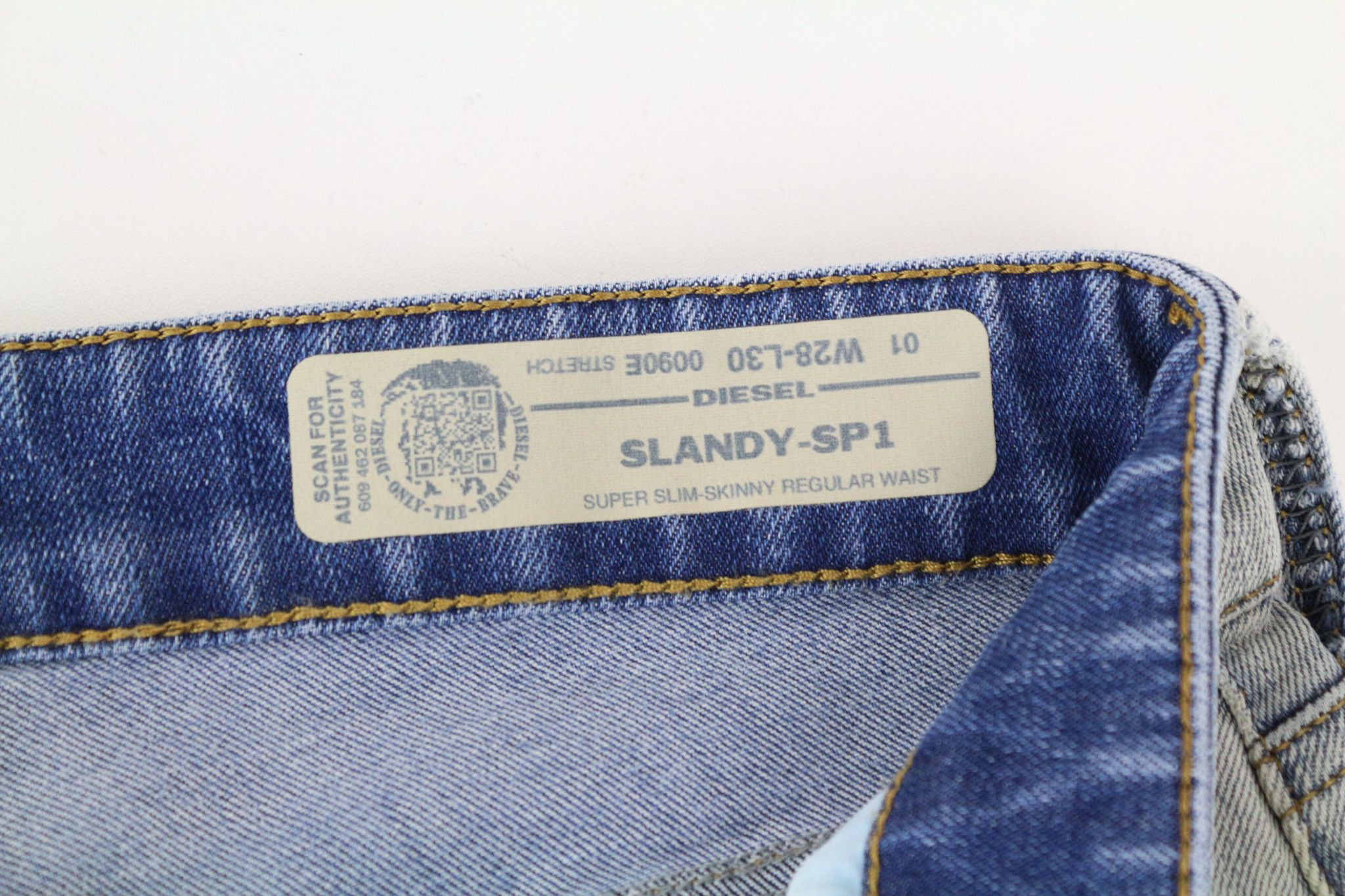 Diesel SLANDY-SP1 0090E W28/L30 Blue Stretch Skinny Jeans 69892 Size 28" / US 6 / IT 42 - 5 Thumbnail