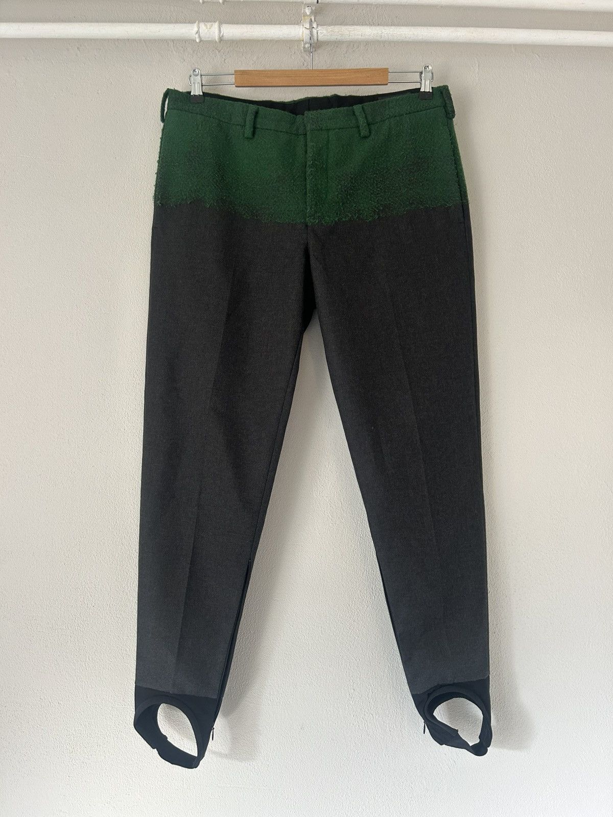 Prada Two-Tone Wool Stirrup Trousers Size US 36 / EU 52 - 1 Thumbnail