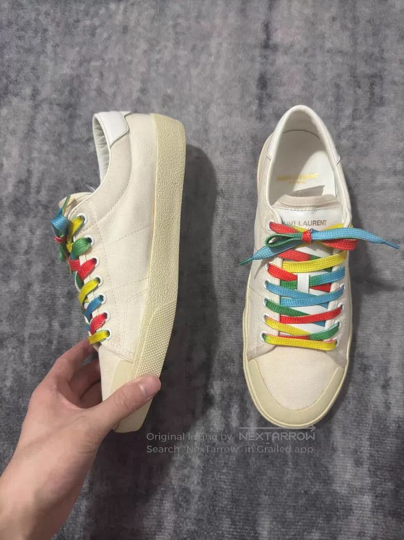 Saint Laurent Paris Saint Laurent Paris Low-top Canvas Rainbow Sneakers i Size US 8.5 / EU 41-42 - 3 Thumbnail
