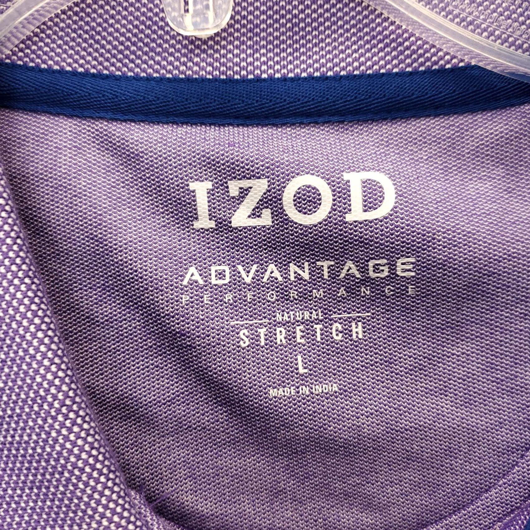 Izod IZOD Polo Shirt Mens L Purple Advantage Performance Natural Stretch Collared Polo Size US L / EU 52-54 / 3 - 4 Thumbnail