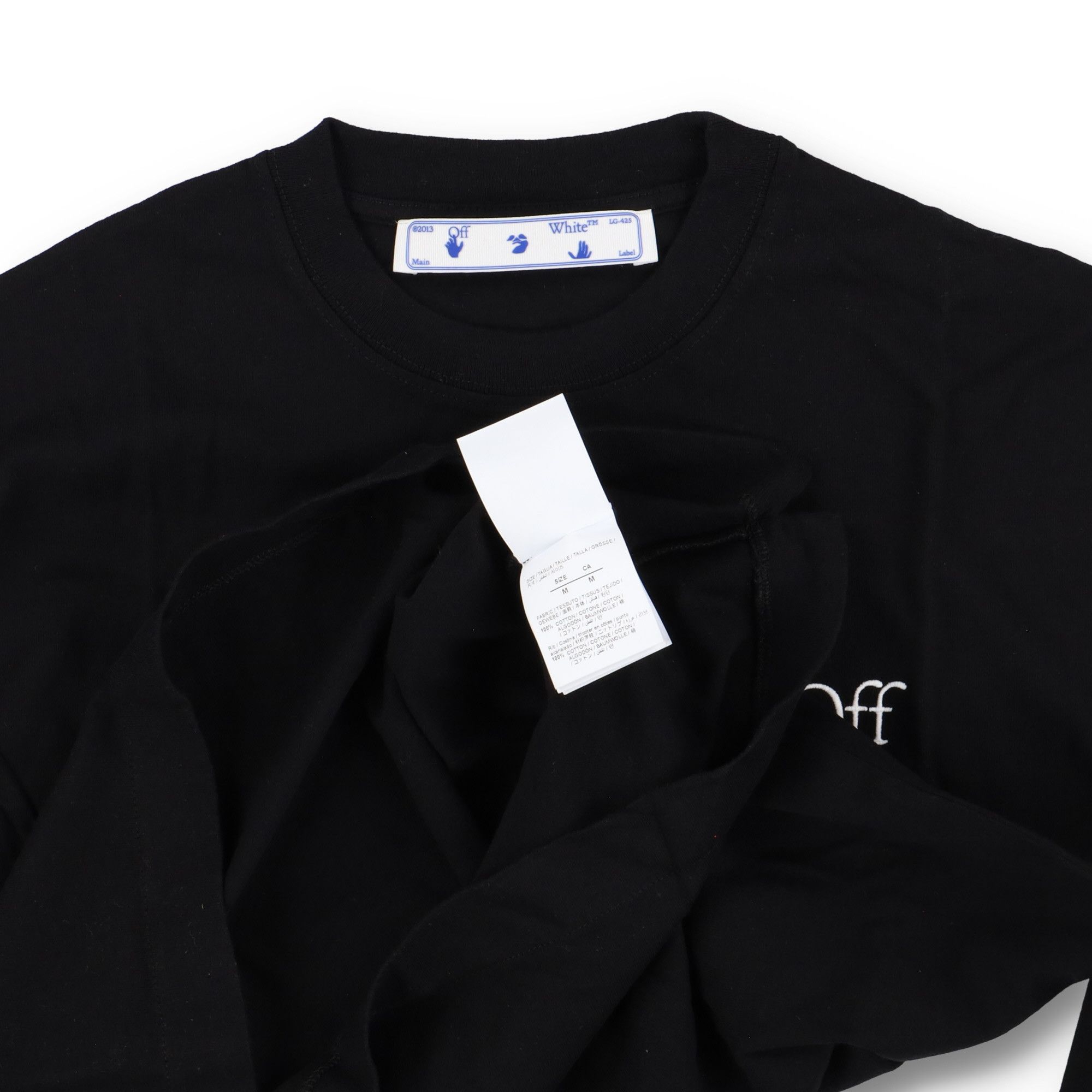 Off-White Black Embroidered Cut Here Logo Long Sleeve Skate T-Shirt Size US M / EU 48-50 / 2 - 4 Thumbnail