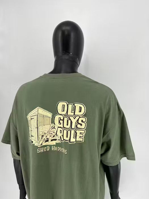 Japanese Brand × Vintage Vintage Y2K Old Guys Rule T-Shirt Big Logo Size L Size US XXL / EU 58 / 5 - 5 Thumbnail