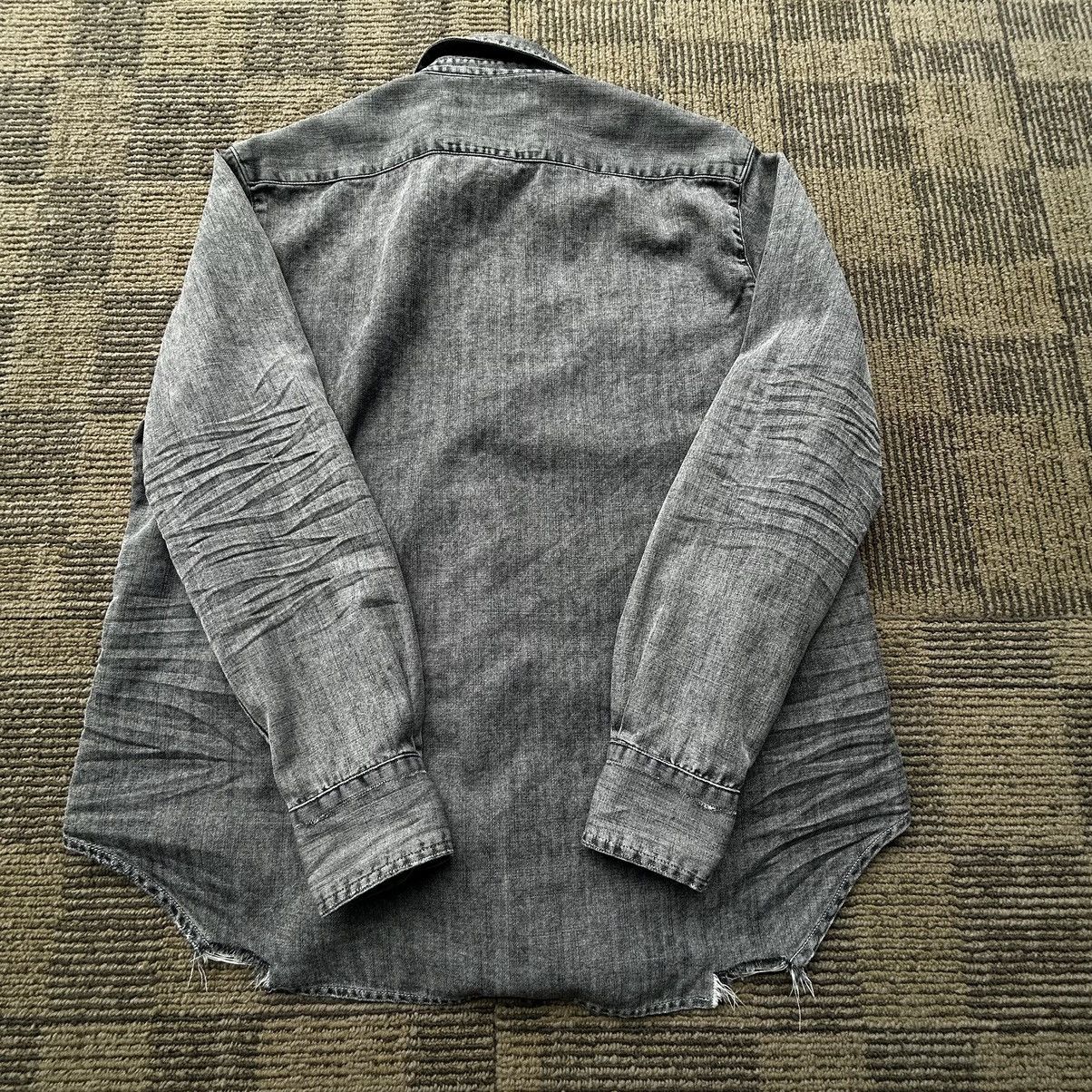 Frank & Eileen Frank & Eileen Stonewashed Grey Distressed Denim Shirt Size XS / US 0-2 / IT 36-38 - 7 Thumbnail
