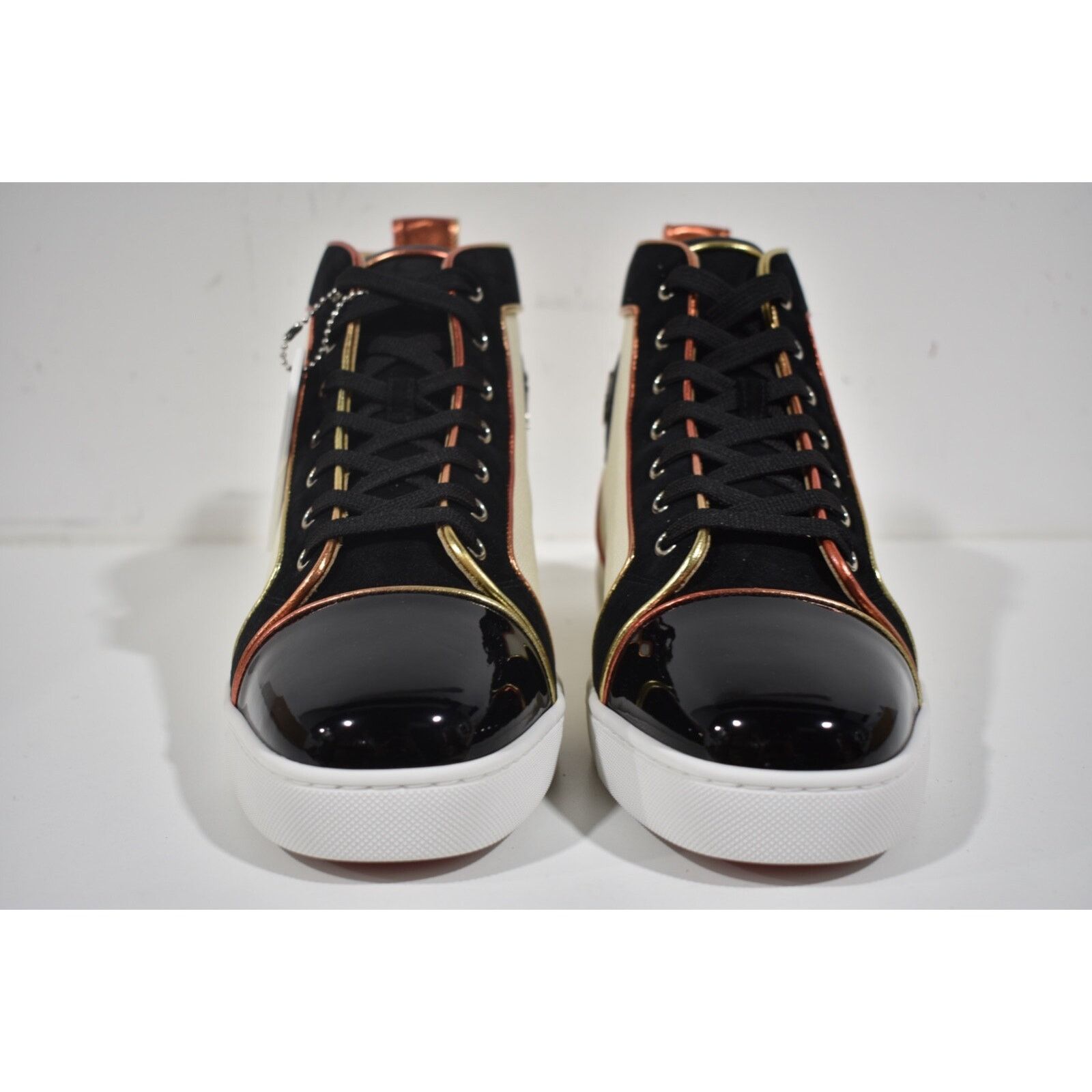 Christian Louboutin Christian Louboutin Mens Louis SB22 Flat Black White Size US 11 / EU 44 - 3 Thumbnail