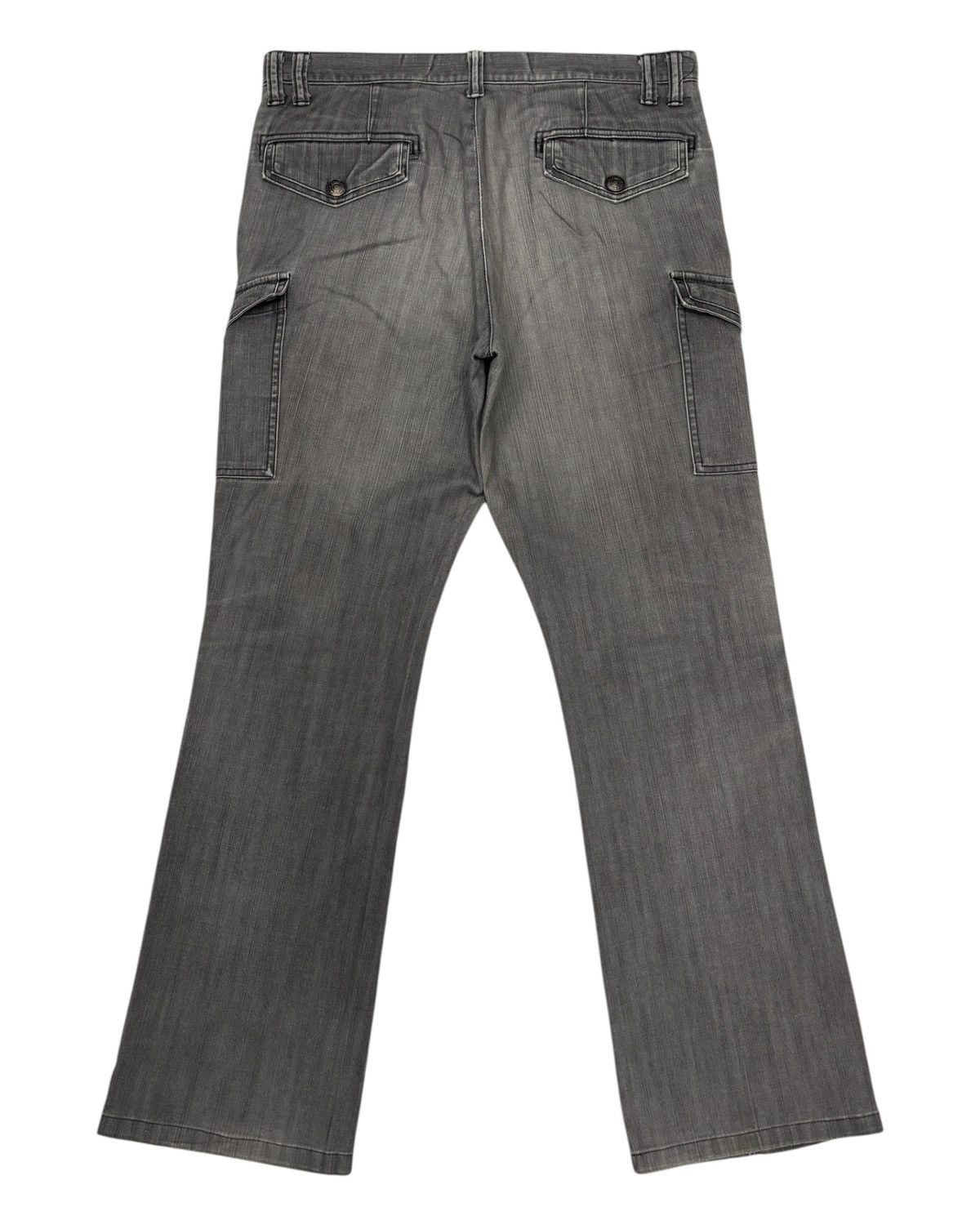 Tete Homme Vintage Japanese Brand Male & Co Faded Gray Flare Cargo Pant Size US 35 - 9 Thumbnail
