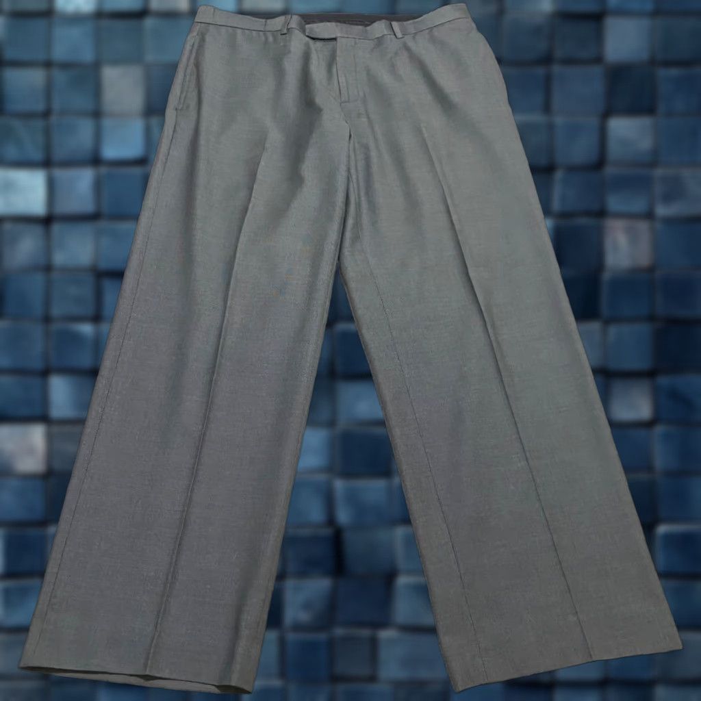 Calvin Klein Calvin Klein Dress Pants Mens 38x32 Gray Flat Front Straight Business Trousers Size US 38 / EU 54 - 1 Thumbnail