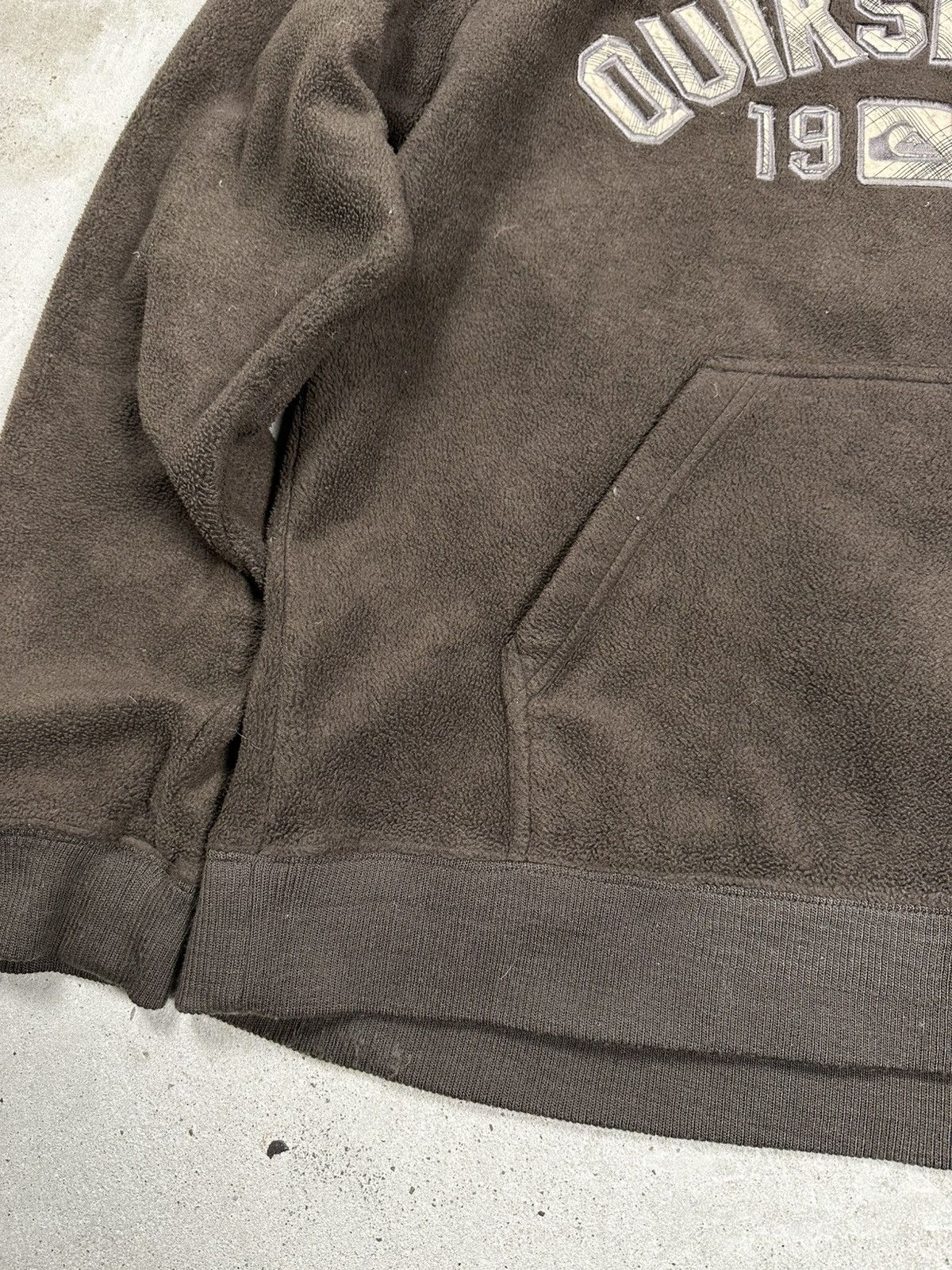 Quiksilver × Vintage Vintage Y2K Quiksilver Brown Fleece Sherpa Hoodie Big Logo Size US L / EU 52-54 / 3 - 5 Thumbnail