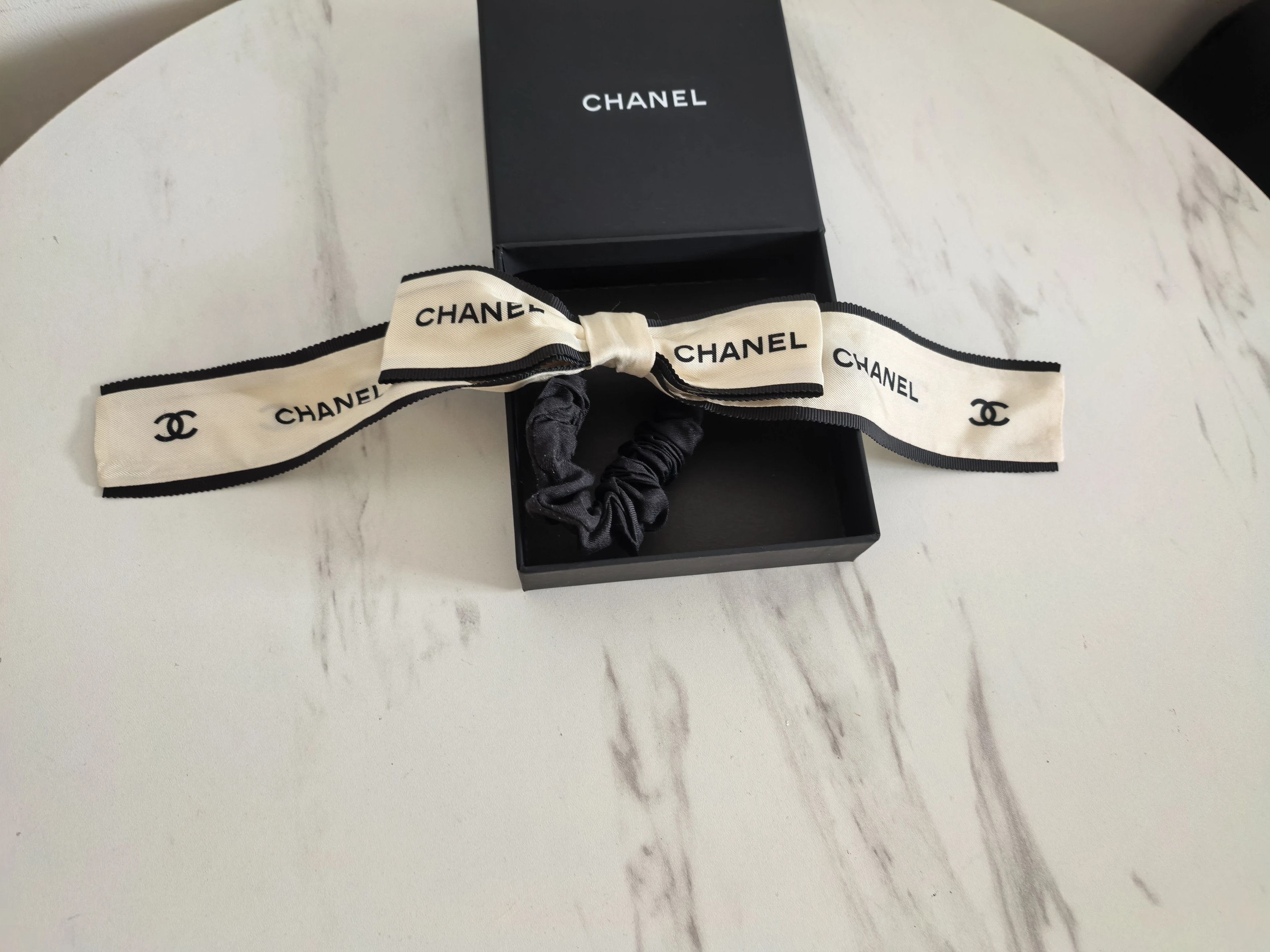 Chanel Ribbon Bow Hair Scrunchie