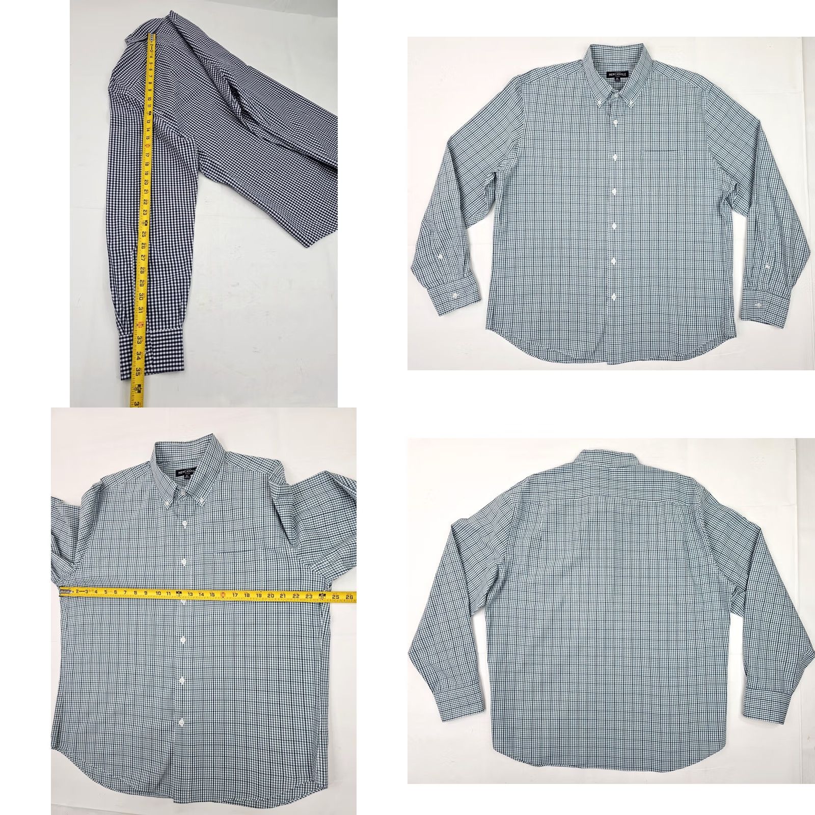 J.Crew J.CREW Mercantile Flex Gingham Check Shirts – Men’s XL – Green & Blue – Lot of 2 Shirt (Button-Up) Size US XL / EU 56 / 4 - 9 Thumbnail
