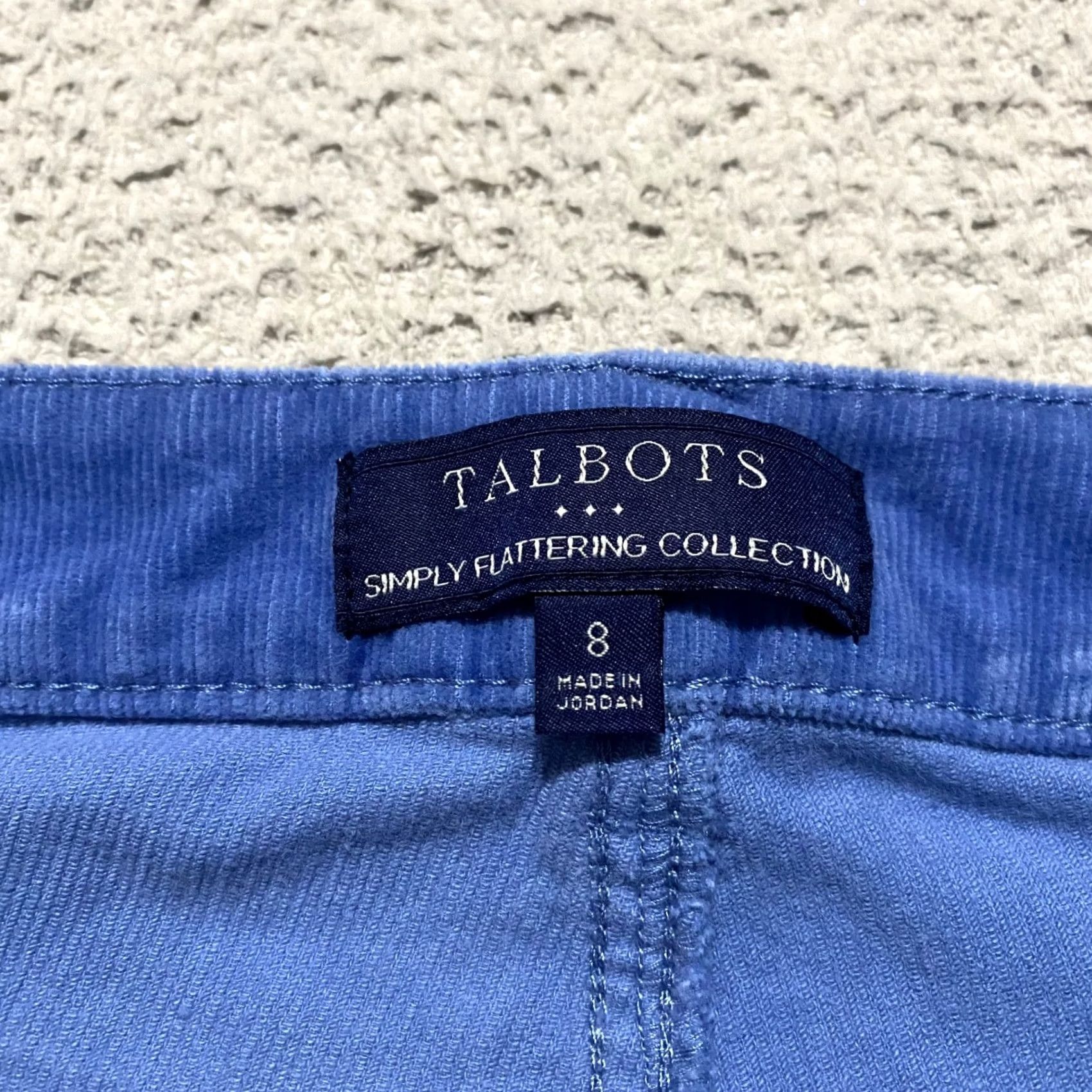 Talbots Talbots Jeans Blue Corduroy Medium Wash 8 Straight 5-Pocket Regular Rise Women’s Size 30" / US 8 / IT 44 - 3 Thumbnail