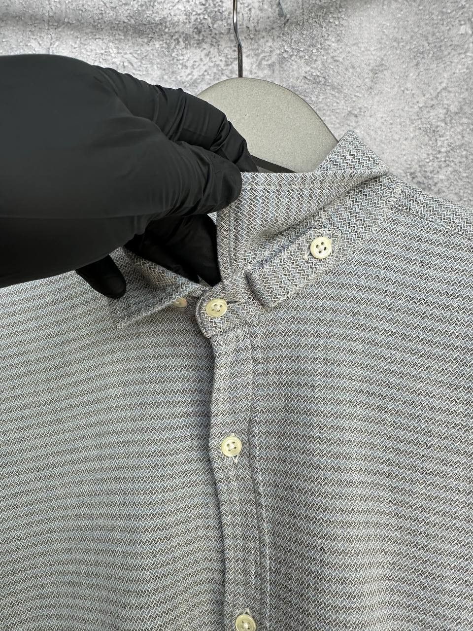 Oliver Spencer Oliver Spencer Zigzag Textured Cotton Shirt Button Up LS Size US L / EU 52-54 / 3 - 10 Thumbnail