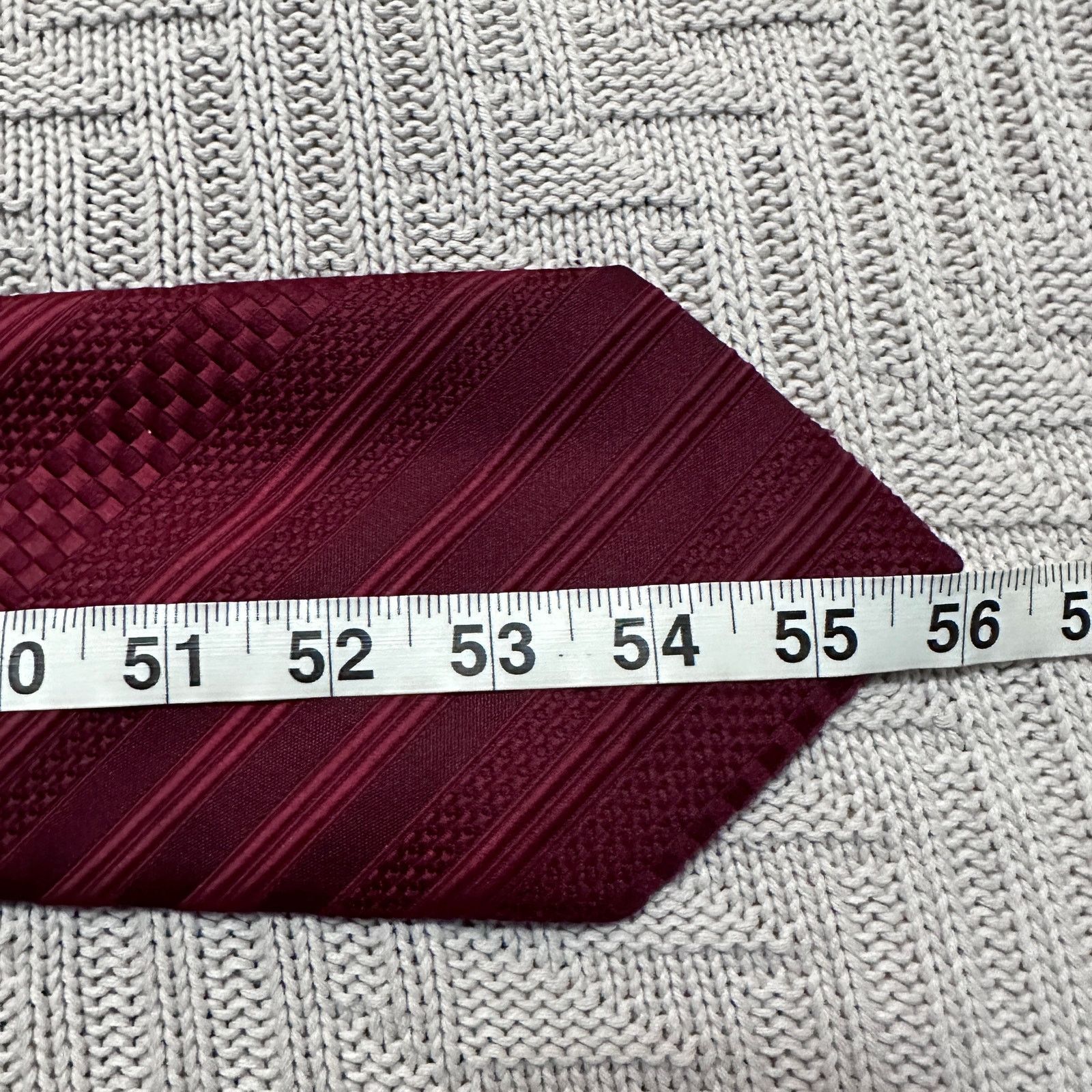 Vintage Vintage Delio maroon monotone striped men's tie Size ONE SIZE - 4 Thumbnail