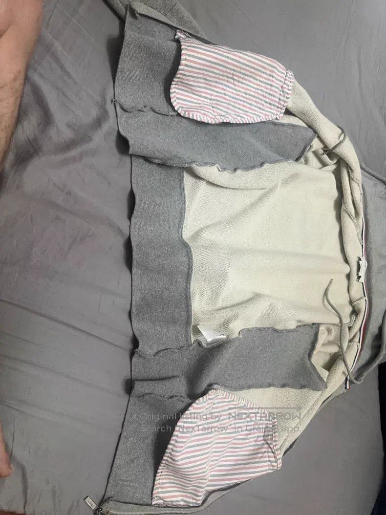Thom Browne Thom Browne Gray four-stripe zipper hoodie Size US XL / EU 56 / 4 - 7 Thumbnail