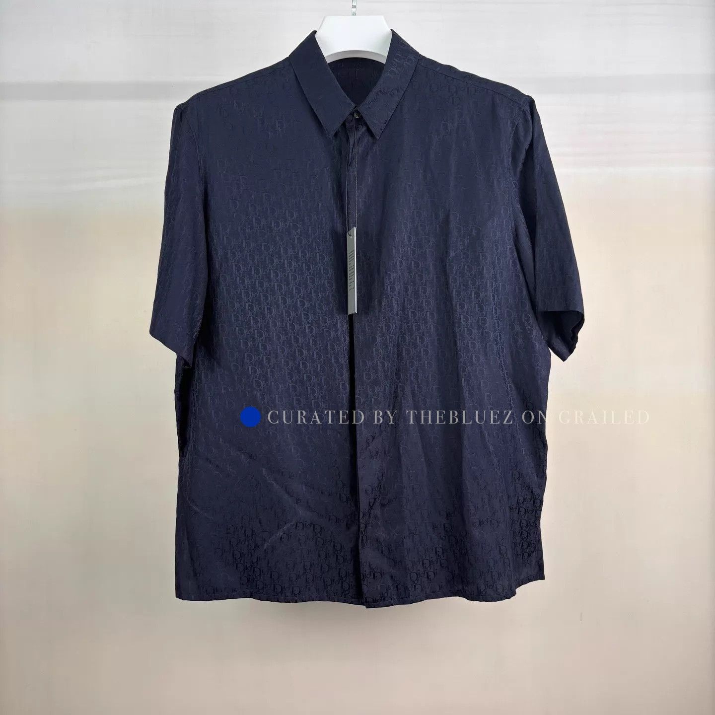 Dior Allover Logo Short Sleeve Shirt in Blue Size US XS / EU 42 / 0 - 1 Thumbnail