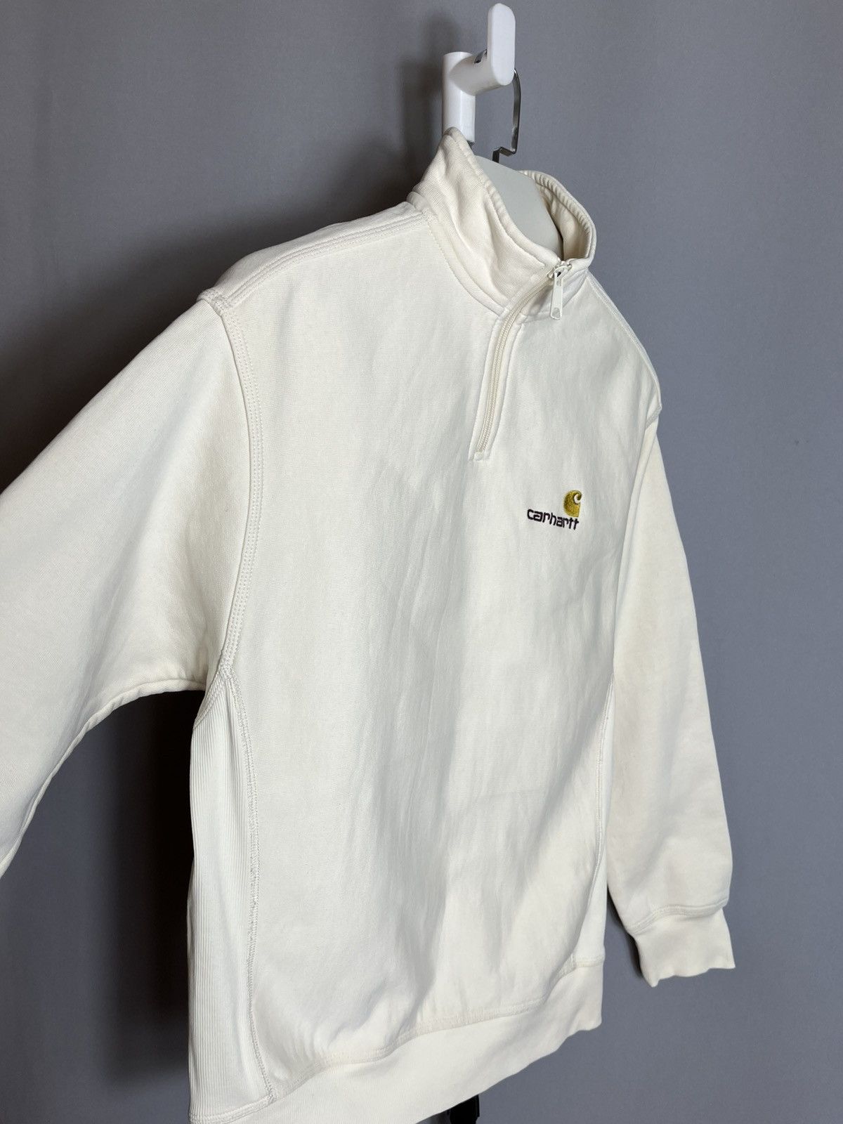 Carhartt Carhartt Half Zip American Script Sweatshirt mens beige Size US S / EU 44-46 / 1 - 4 Thumbnail