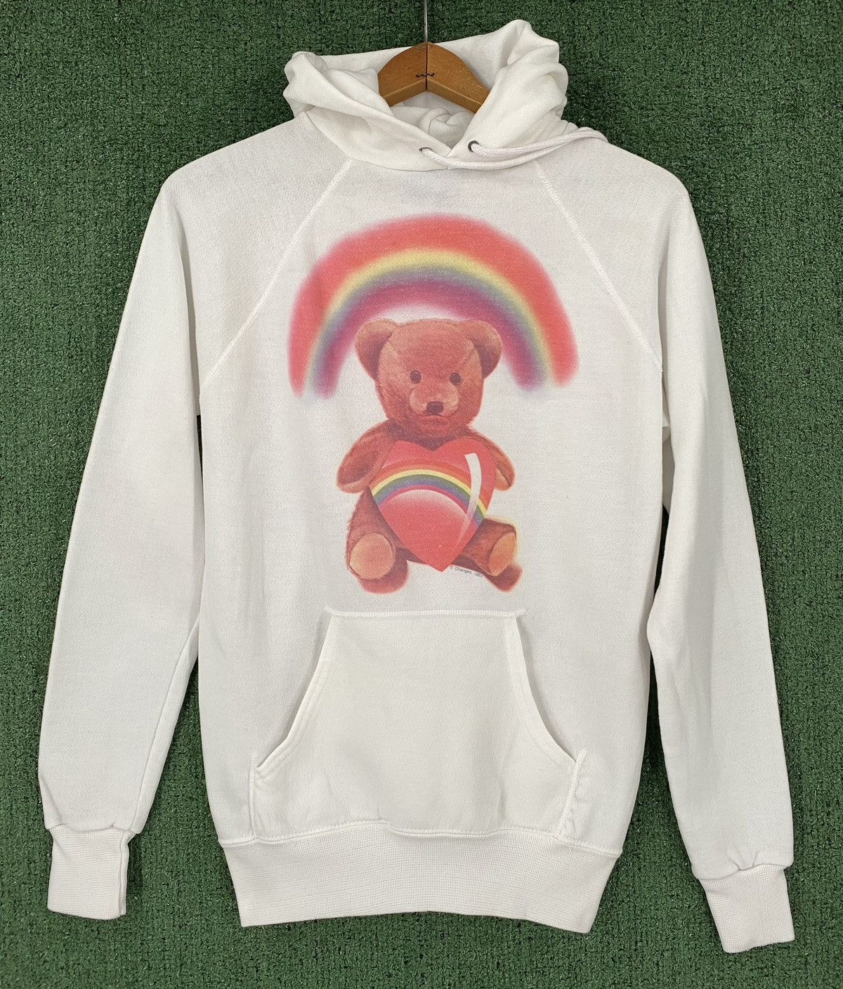 Ocean Pacific Rare VTG OP Ocean Pacific Teddy Bear Heart Raglan Hoodie Size S / US 4 / IT 40 - 1 Thumbnail