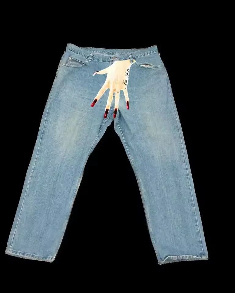VIBE PALMPrint Baggy Jeans Size US 29 - 3 Thumbnail