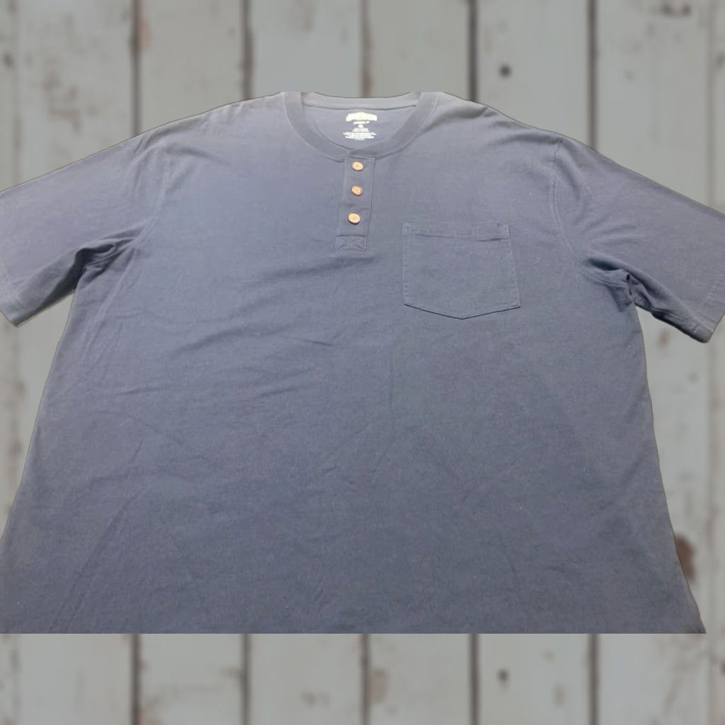 CO VINTAGE Duluth Trading Co Longtail T Henley T-Shirt Men XL Blue Short Sleeve Cotton Outdoor Pocket Size US XL / EU 56 / 4 - 1 Thumbnail