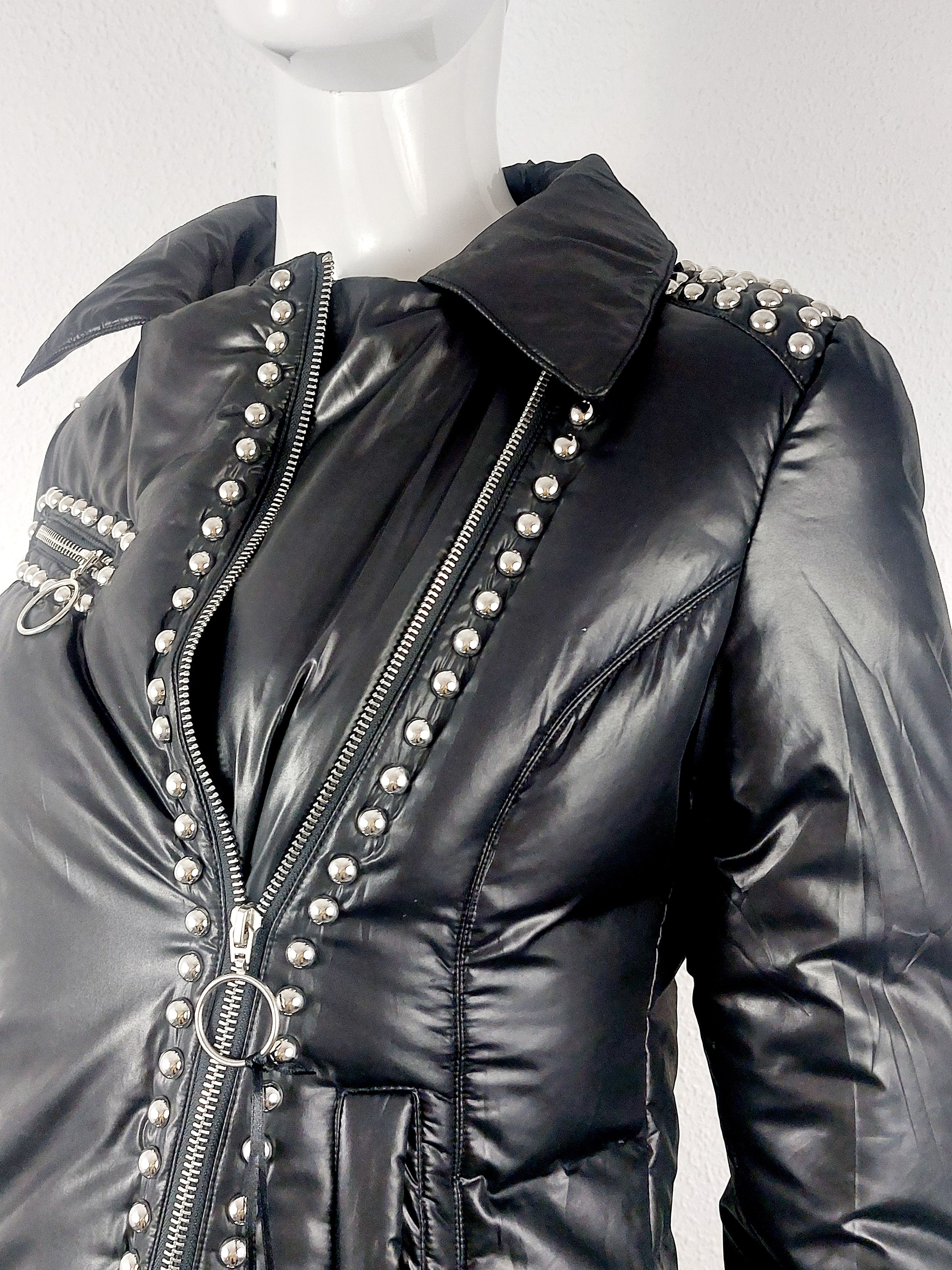 Moschino Moschino Rivet Studded Down Moto Jacket Coat Size M / US 6-8 / IT 42-44 - 2 Thumbnail