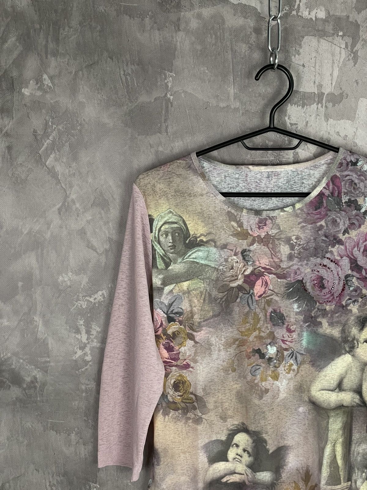 20471120 × Hysteric Glamour × Le Grande Bleu (L.G.B.) Y2K Hysteric Glamour Style Mesh “Angels” Long Sleeve Size M / US 6-8 / IT 42-44 - 3 Thumbnail