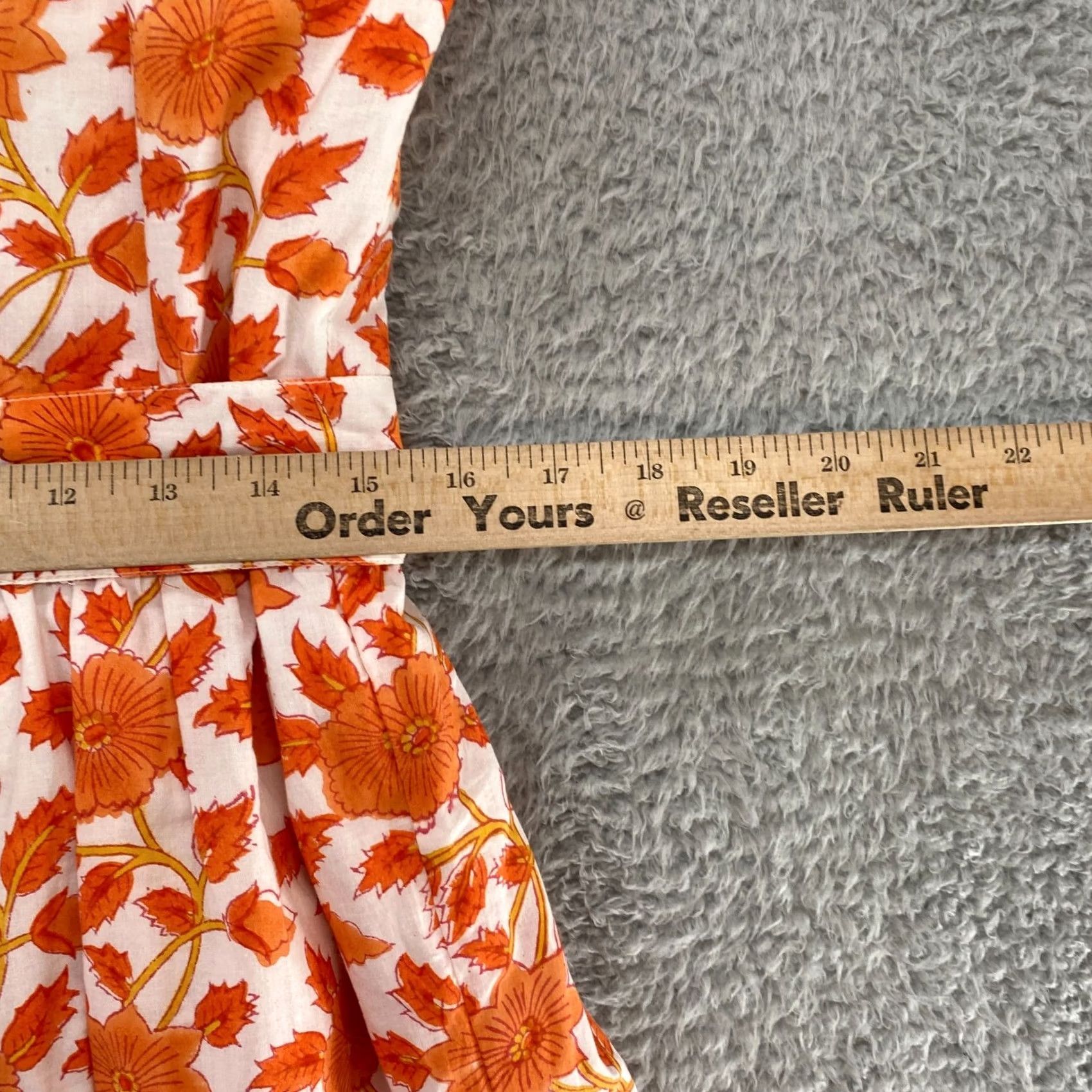Vintage Victoria Dunn Dress Womens Medium Floral Fit Flare Tie Sleeves Tiered Orange Size M / US 6-8 / IT 42-44 - 6 Thumbnail