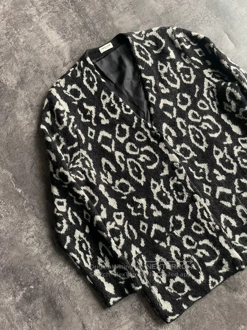 Saint Laurent Paris Saint Laurent Paris Leopard Print Mohair Cardigan Size US XS / EU 42 / 0 - 3 Thumbnail