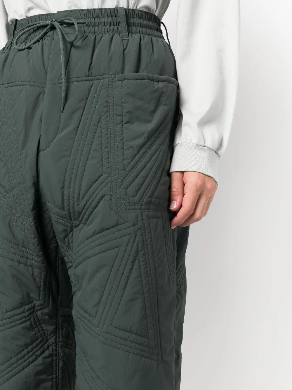 Y-3 o1y0525 Quilted Casual Pant in Green Size US 30 / EU 46 - 3 Thumbnail