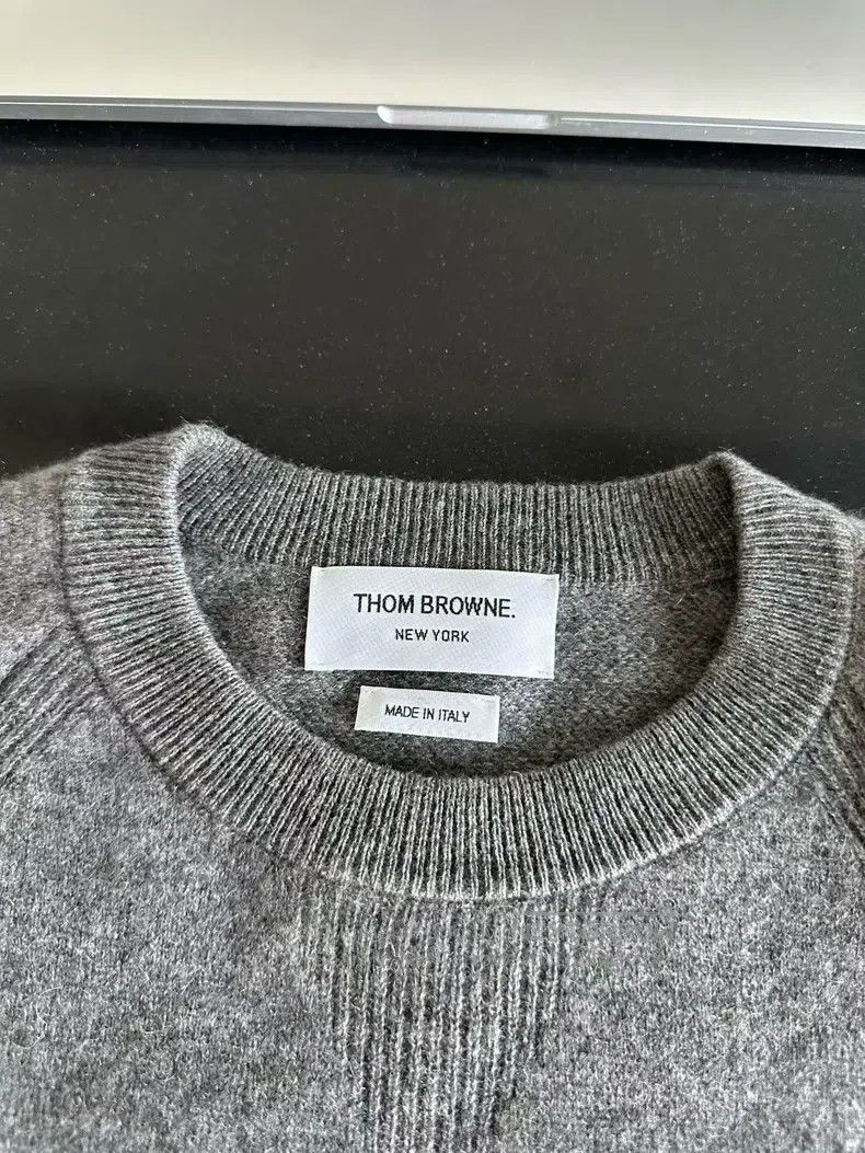 Thom Browne Thom Browne Medium Gray Cashmere Sweater Size US S / EU 44-46 / 1 - 3 Thumbnail