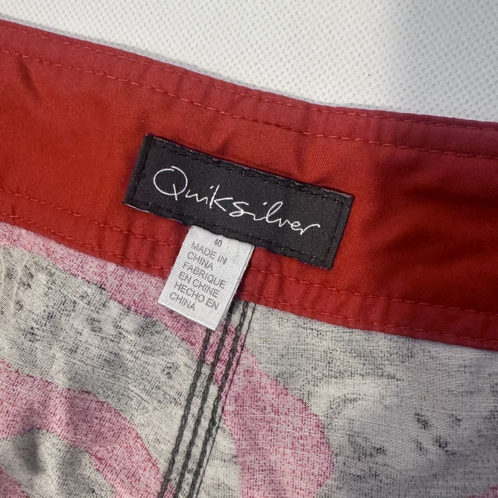 Quicksilver Quiksilver Shorts Mens 40 Board Red Gray Trunks Beach Surf Size US 40 / EU 56 - 3 Thumbnail