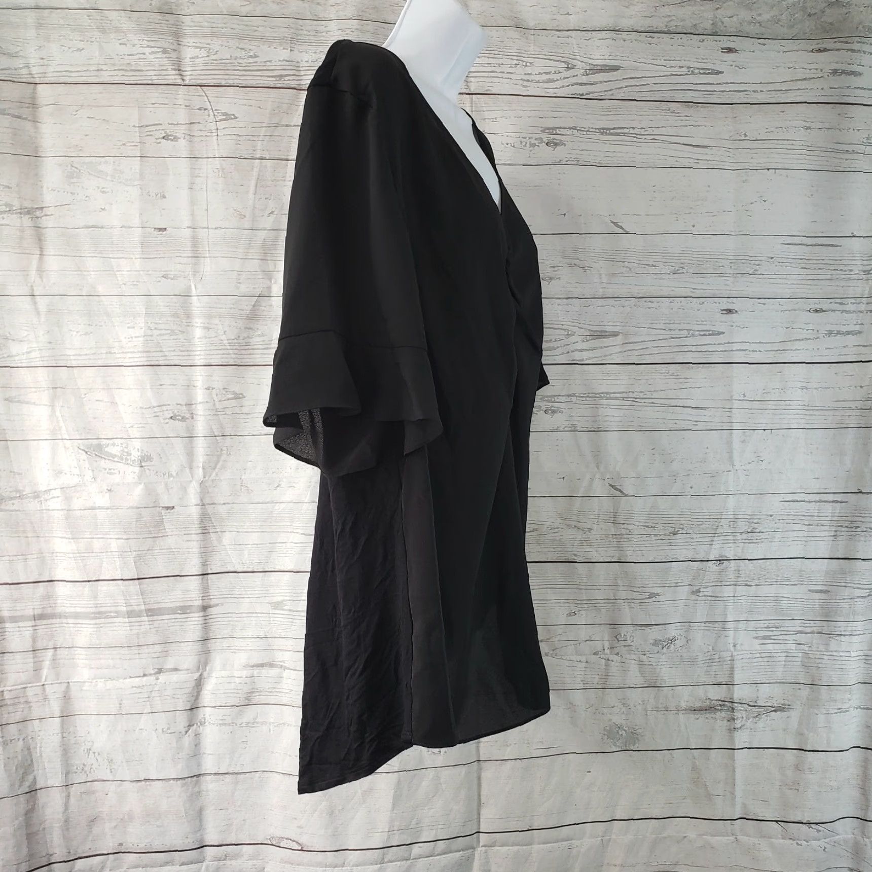 Vintage Fortune + Ivy Womens Top Sz 2XL Solid Black V-Neck ShirtAdults Womens 2XL Black V-Neck Solid Fortune + Ivy Size XXL / US 16-18 / IT 52-54 - 2 Thumbnail