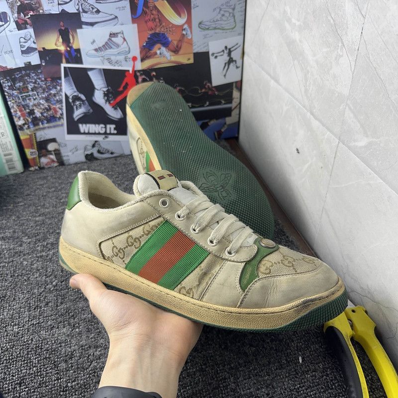 Gucci Gucci Screener Vintage Leather Sneakers - Size US 9.5 / EU 42-43 - 6 Thumbnail