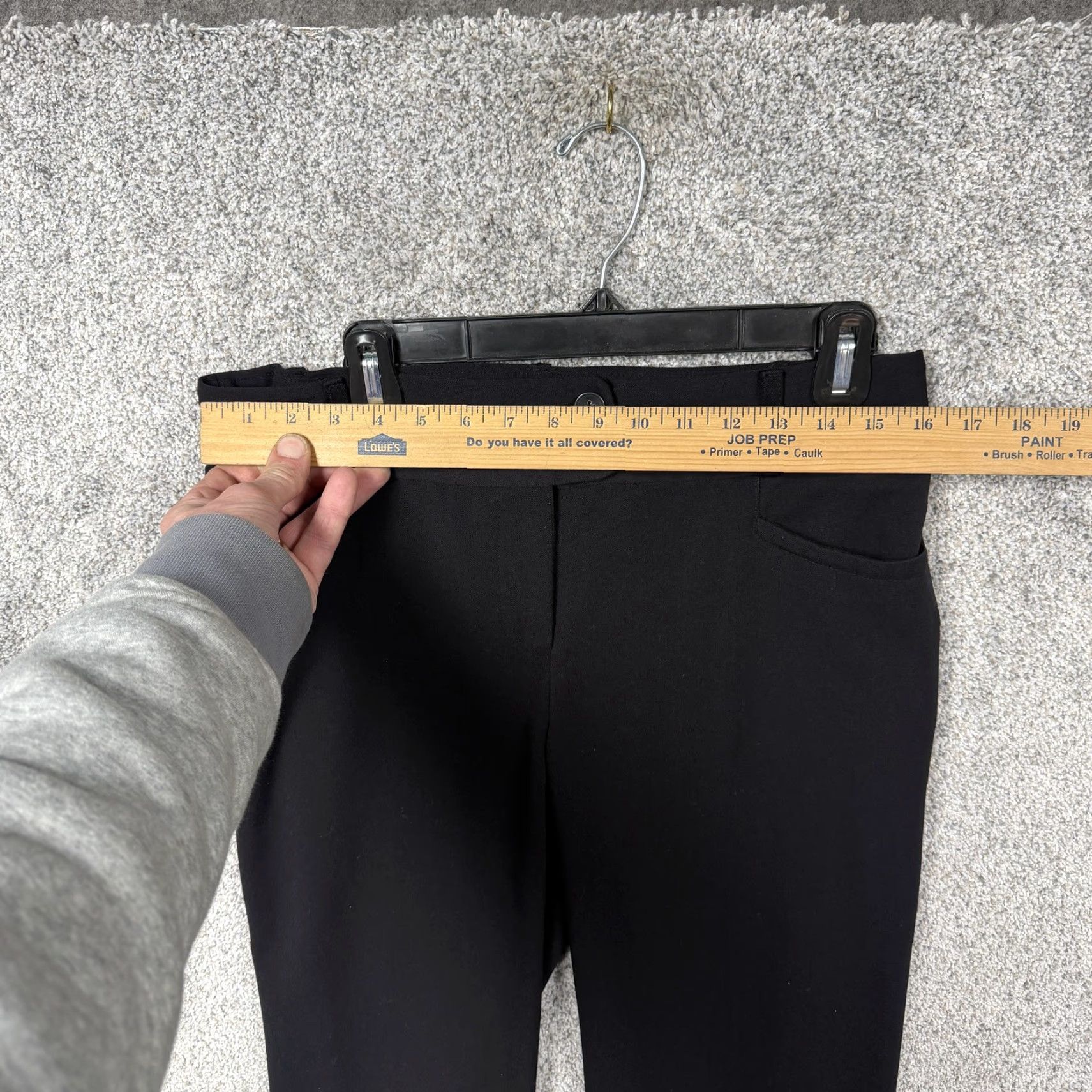 Vintage Rafaella Dress Pants Womens Size 8 Black Ponte Knit Straight Leg Flat Front Zip Double Button Office Casual Mens Womens Girls not applicable Size 30" / US 8 / IT 44 - 2 Thumbnail