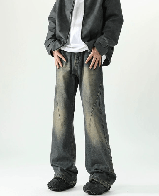 Japanese Brand Men's gradient washed distressed flared jeans Size US 32 / EU 48 - 1 Thumbnail