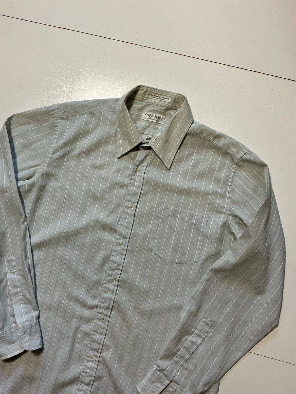 Yves Saint Laurent Vintage 80s YSL Yves Saint Laurent Striped Button Shirt Size US S / EU 44-46 / 1 - 3 Thumbnail