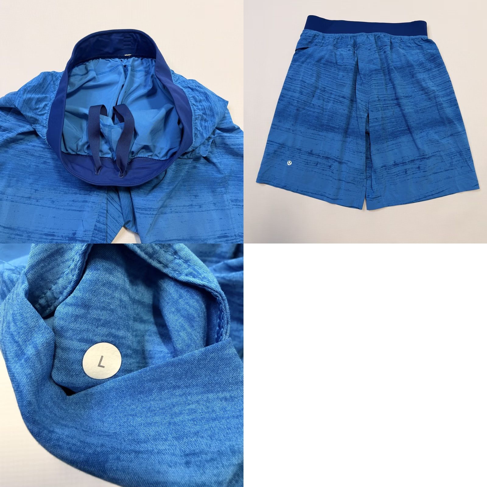 Lululemon Lululemon Shorts Mens Large Blue Striped 9 Inch Athletic Running Training Gym Size US 33 - 8 Thumbnail