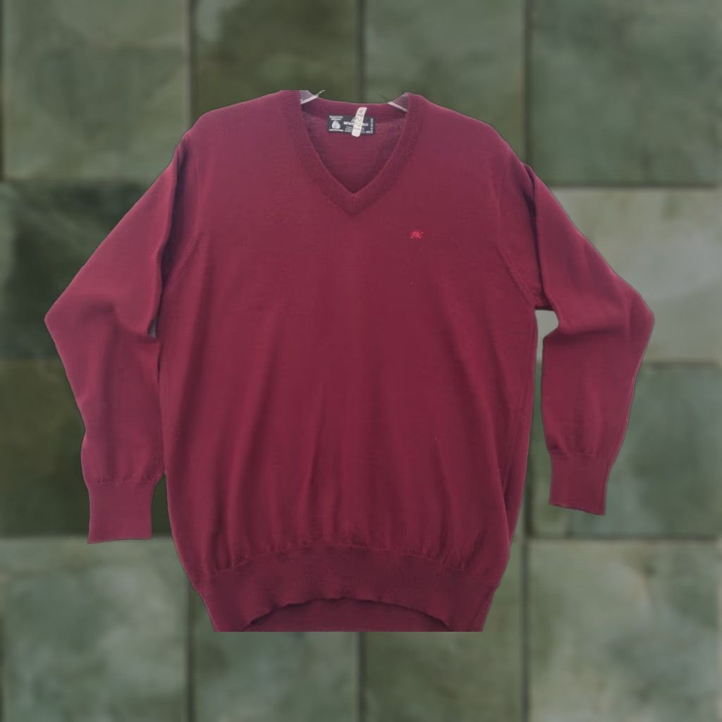 Vintage VINTAGE Monte Carlo Sweater Mens 40 Red Wool Pullover Crew Neck 90s Knit Pull over Shirt Mens Size US L / EU 52-54 / 3 - 1 Thumbnail